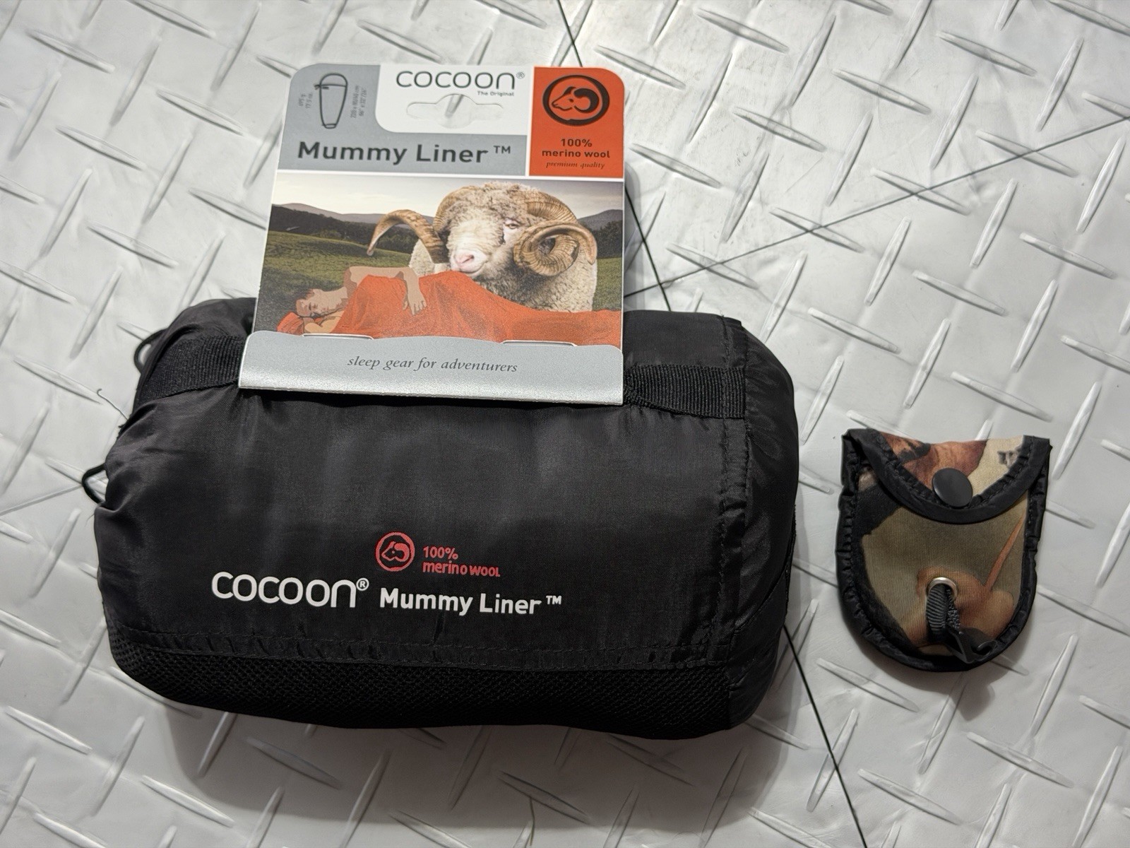 Cocoon Merino Wool Mummy Sleeping Bag Liner - With Travel UL Clothesline Lot