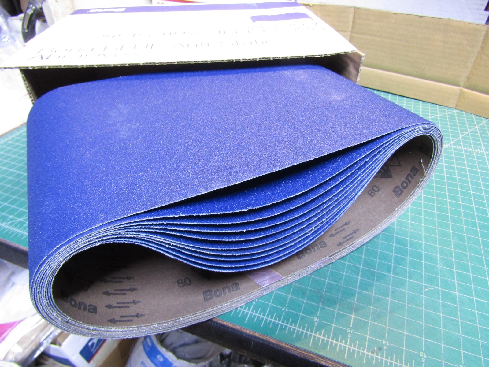 10 – Bona Blue AAS467700803 BLUE 8" Sanding Belts 7-7/8” x 29-1/2” 80 Grit NEW