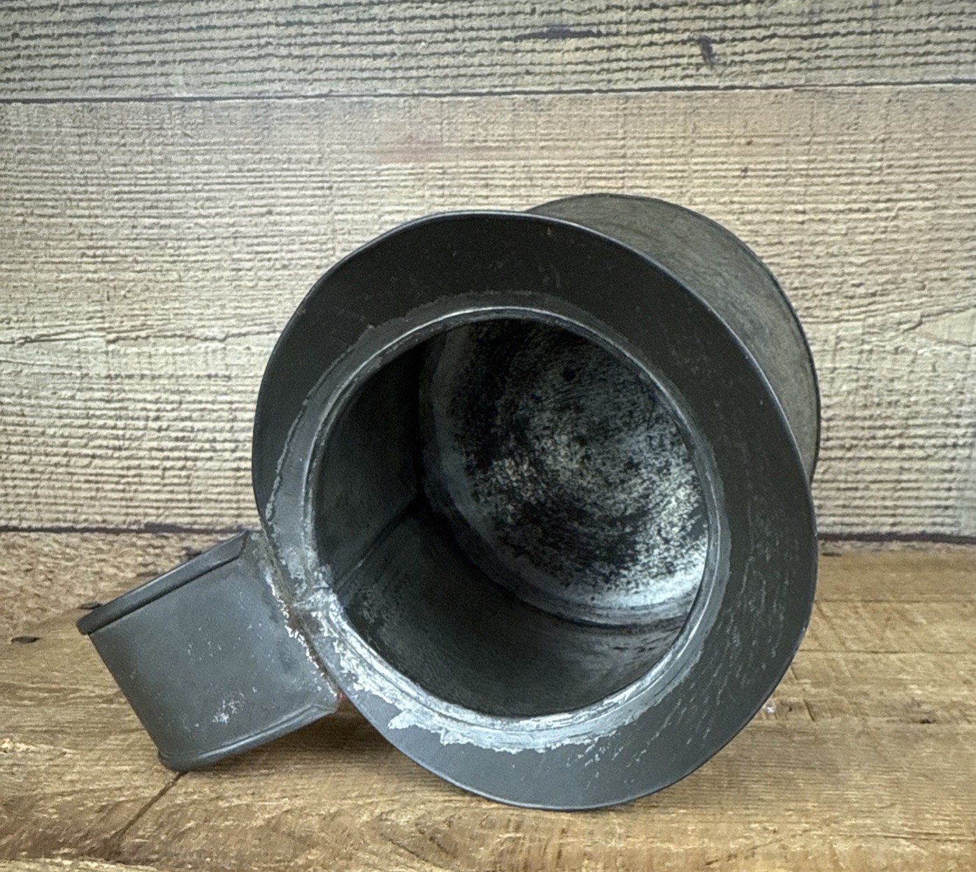 Early Antique Tin Pitcher Tinsmith Made Primitive Pitcher