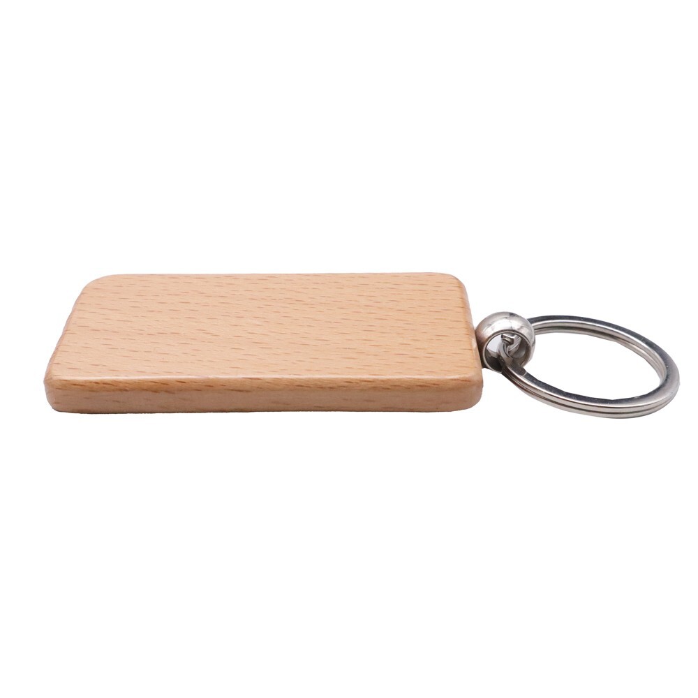 10pcs Rectangle Wood Keychain Engraving Blank Diy Tags Wood Accessories Gifts
