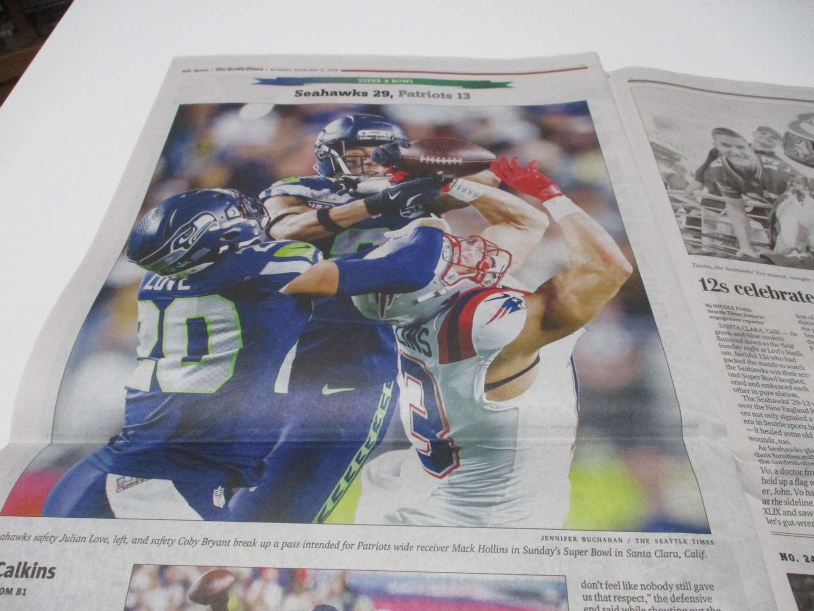 Seattle Seahawks Super Bowl Champs Full Newspaper, New
