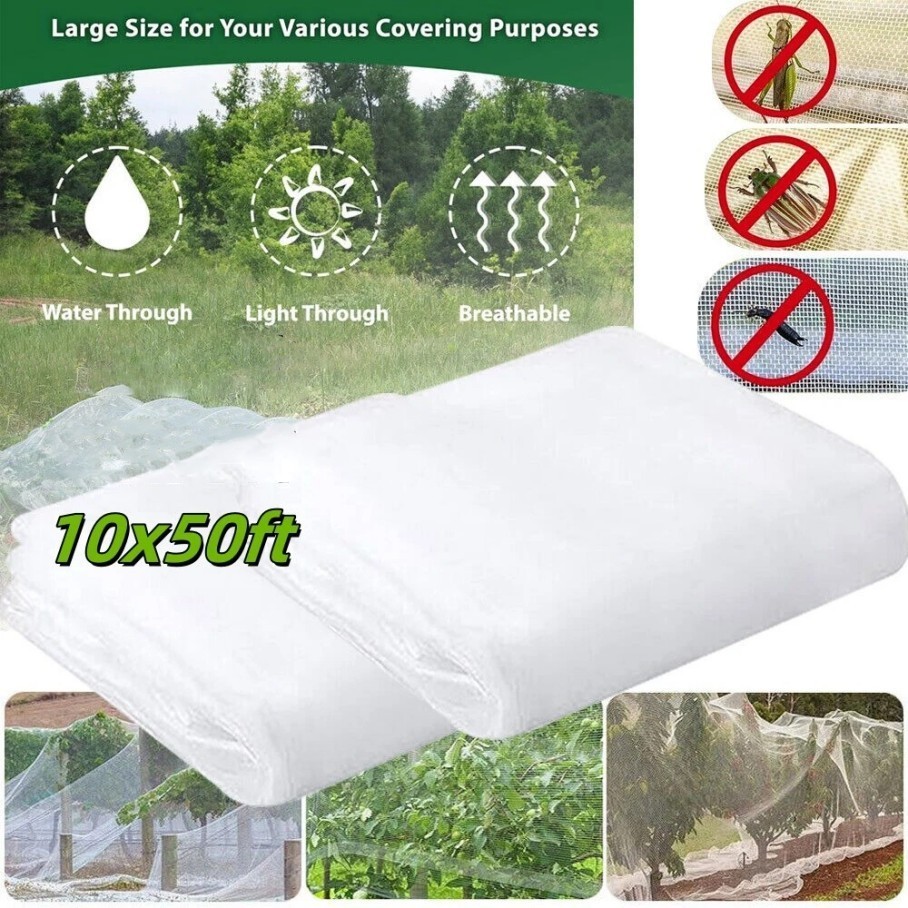 10*50ft Mosquito Garden Bug Insect Netting Barrier Bird Net Plant Protect Mesh/#