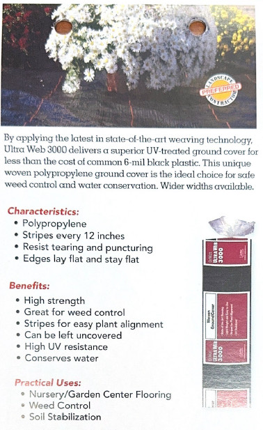 DeWitt 15 Year Ultra Web Weed Barrier Landscape Fabric 8'x600' Roll