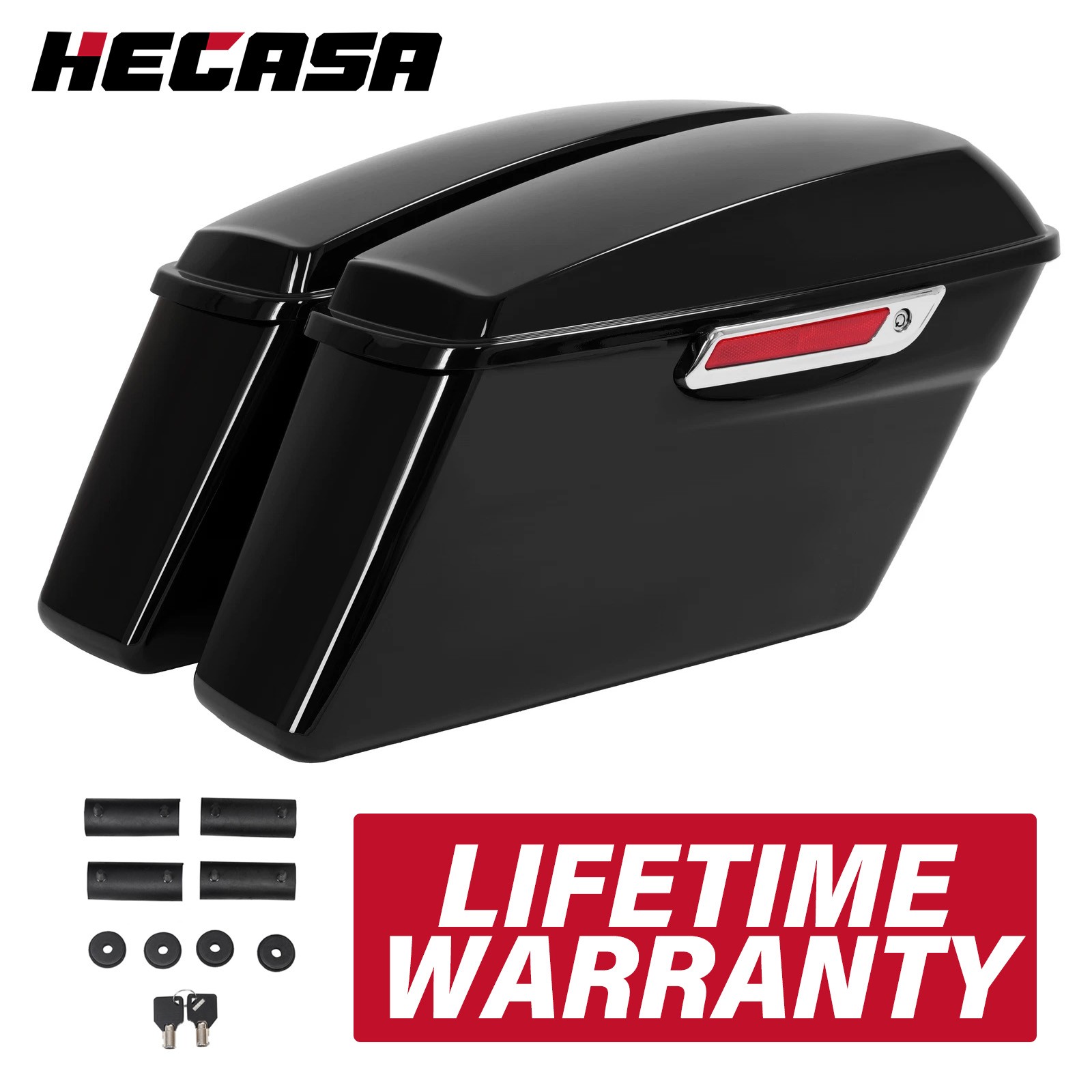 Black Hard Saddle Bags Saddlebags For 2014-2024 Harley Touring Road Street Glide