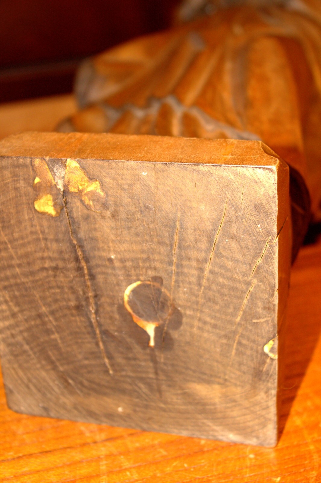 ANTIQUE 20" HAND CARVED WOOD CATHOLIC VIRGIN MARY OUR LADY JESUS STATUE FIGURE