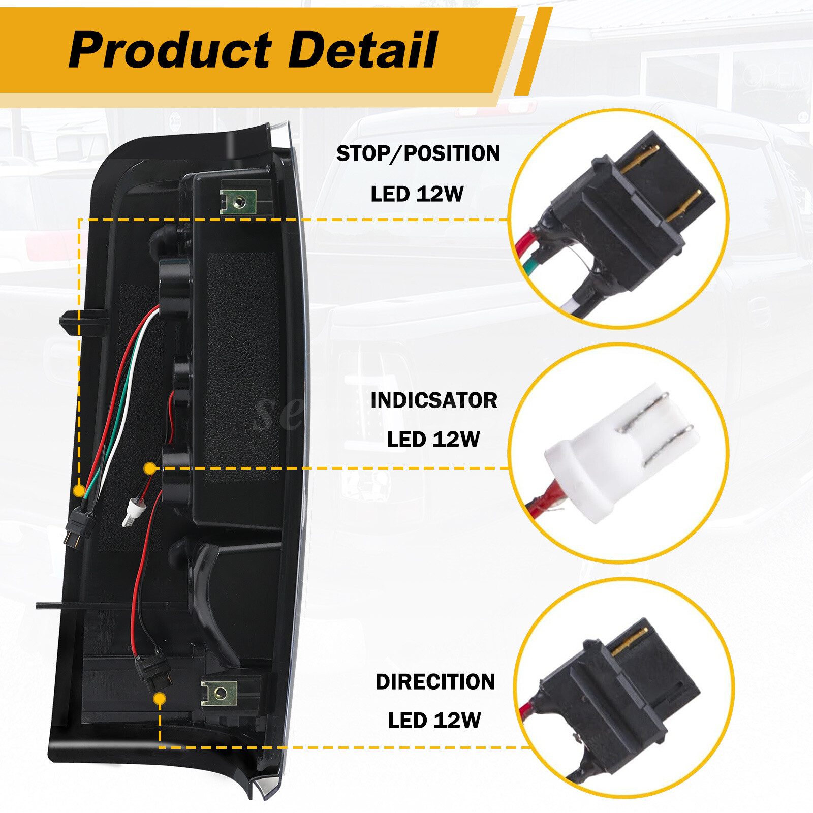 Black LED Tail Lights Fits 2003-2006 Chevy Silverado GMC Sierra 1500 2500HD 3500