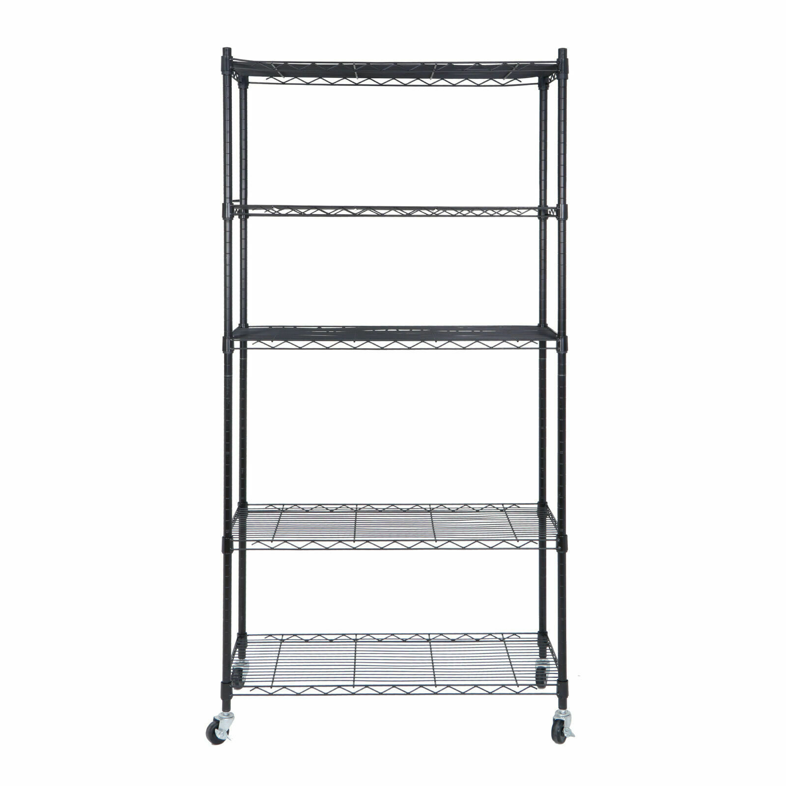 5 Tier Wire Shelves Rack Storage Unit Rolling with 4 Wheels Casters Large Space