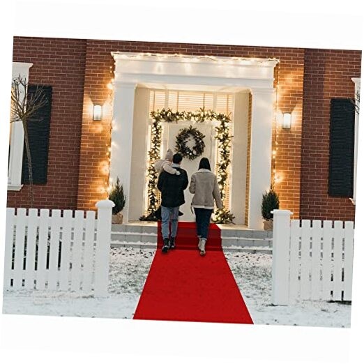 Red Carpet Runner for Party, 2.6X15 ft, 130 GSM Felt Non-Woven Fabric,