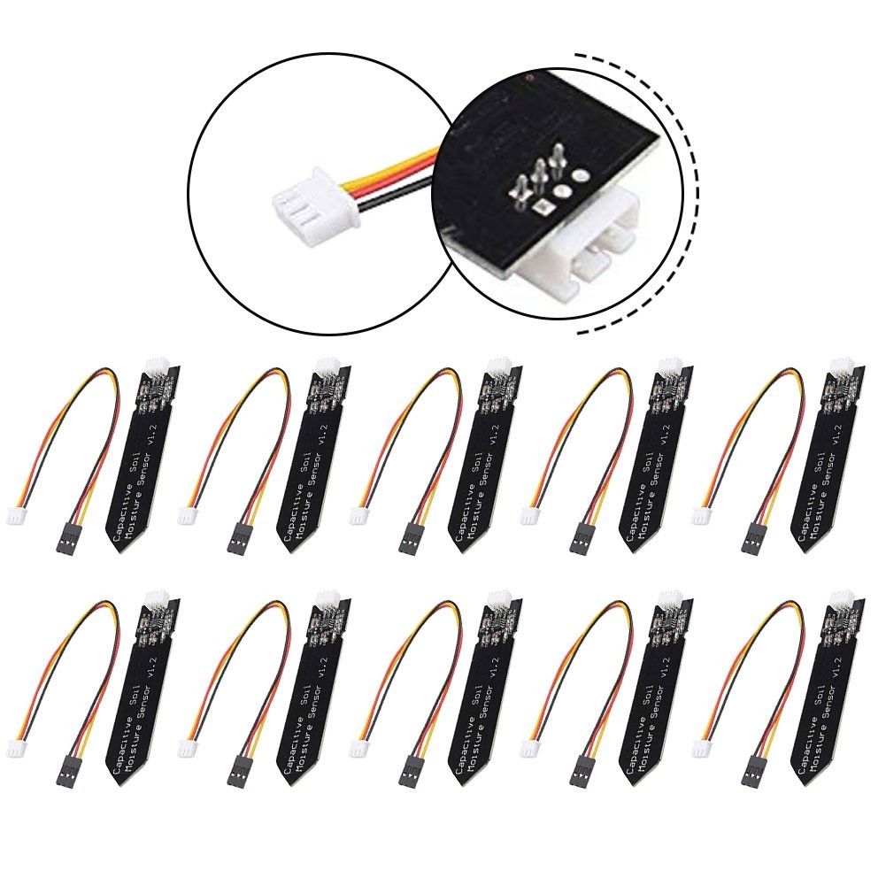 Capacitive Soil Moisture Sensor 10pcs Modules 3 3 to 5 5 Volt for DIY Gardening