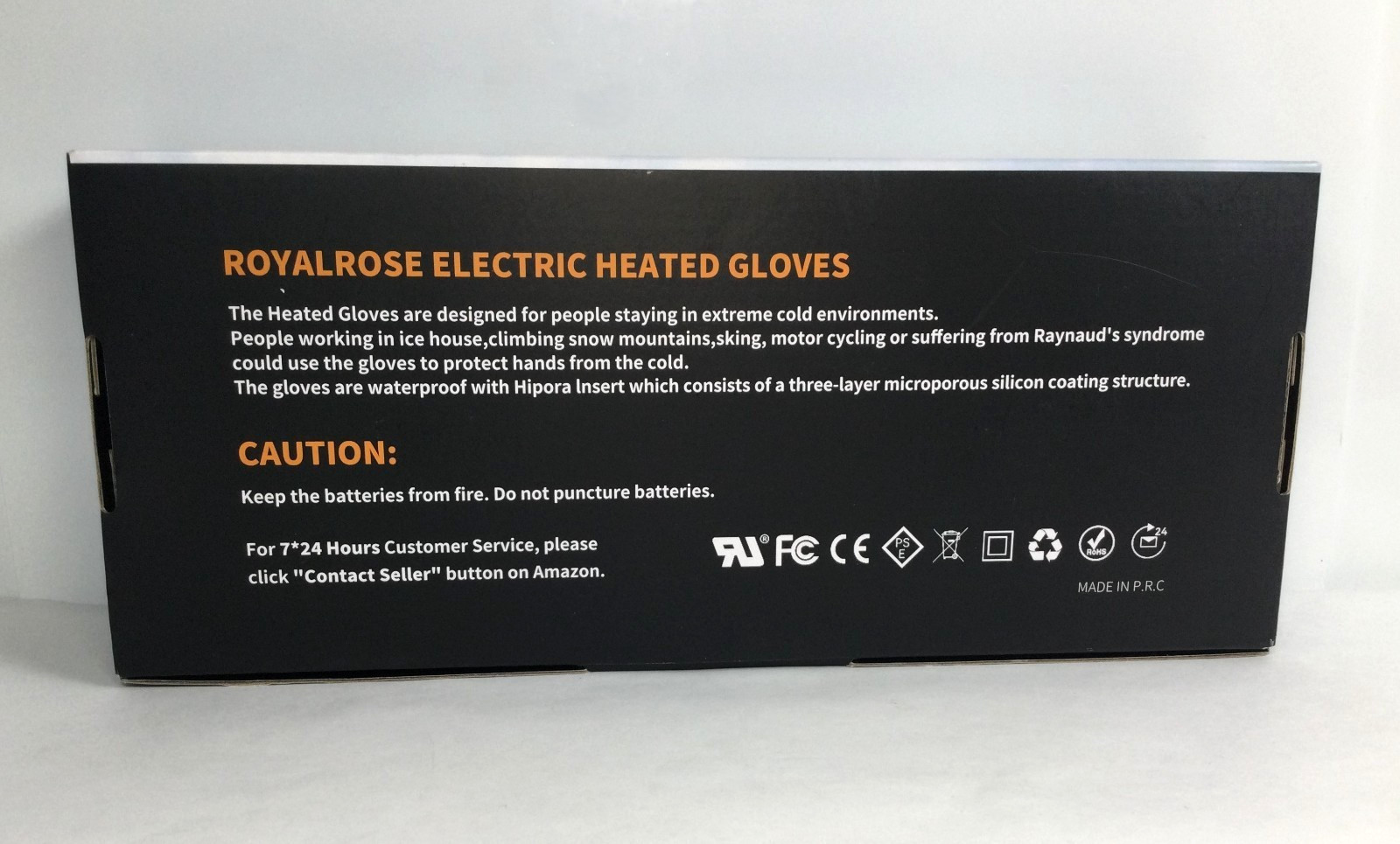 Royalrose Heated Gloves Liners for Men/Women Rechargeable Waterproof Size Med.