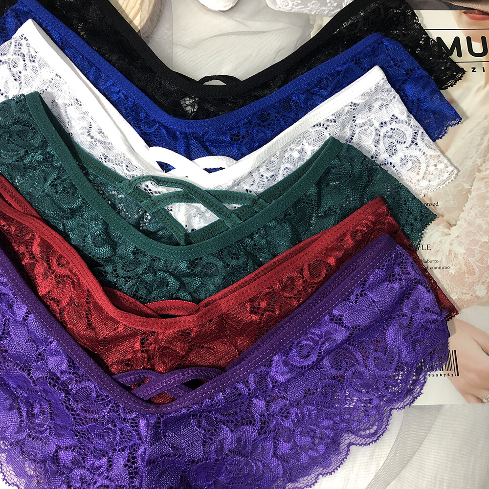 6 Packs Lot Womens French Lace Panties G string Thongs Brief Underwear Lingeries