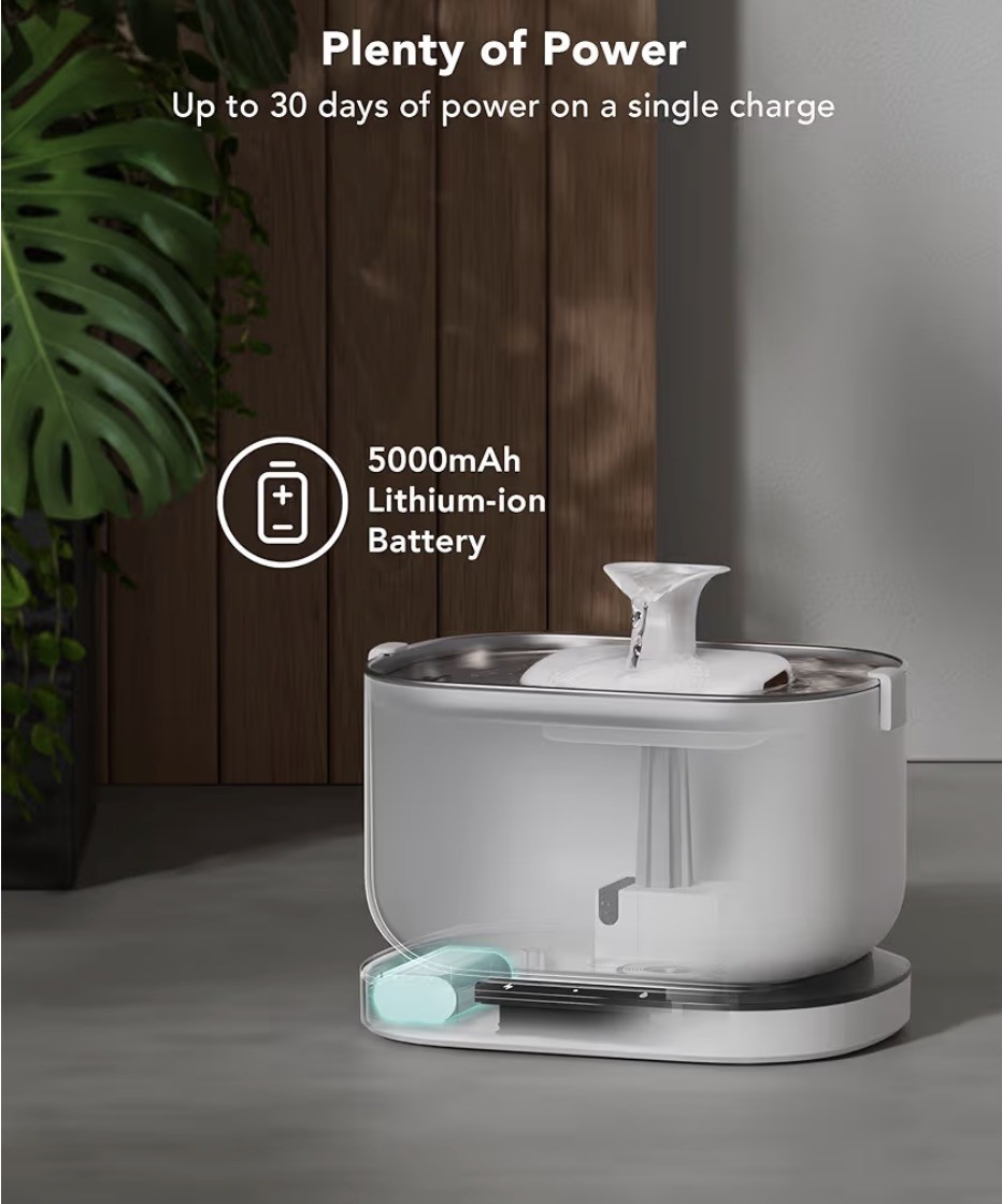 PETLIBRO Cat Water Fountain, Cordless Pet Water Fountain Battery Operated, 2.5L