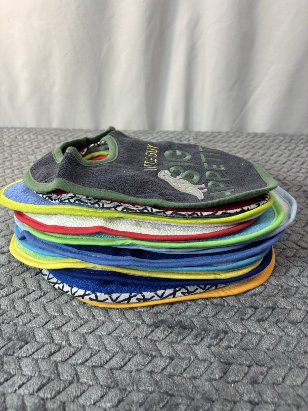 Baby Boy Newborn Gift Handmade Crochet Basket 23pc Set Bibs Socks Swaddles