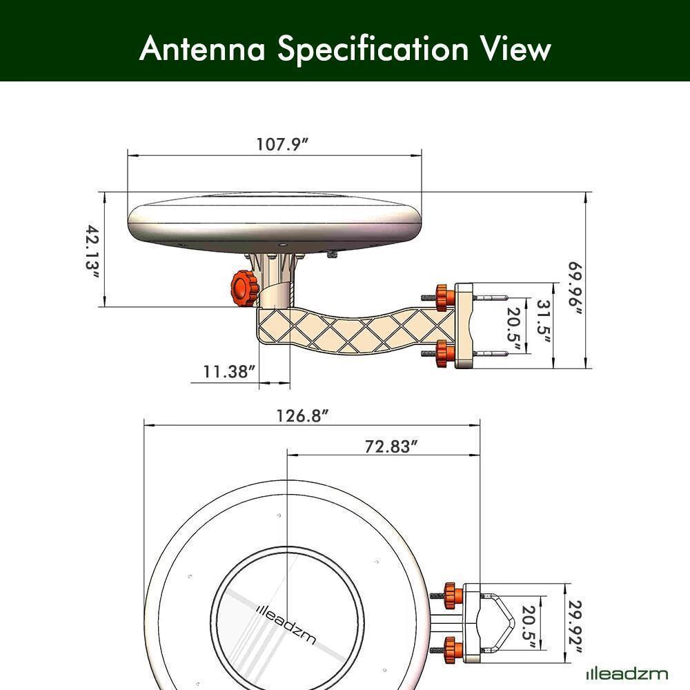 150 Miles 360° Omni-directional Amplified TV Antenna Digital HDTV Leadzm New