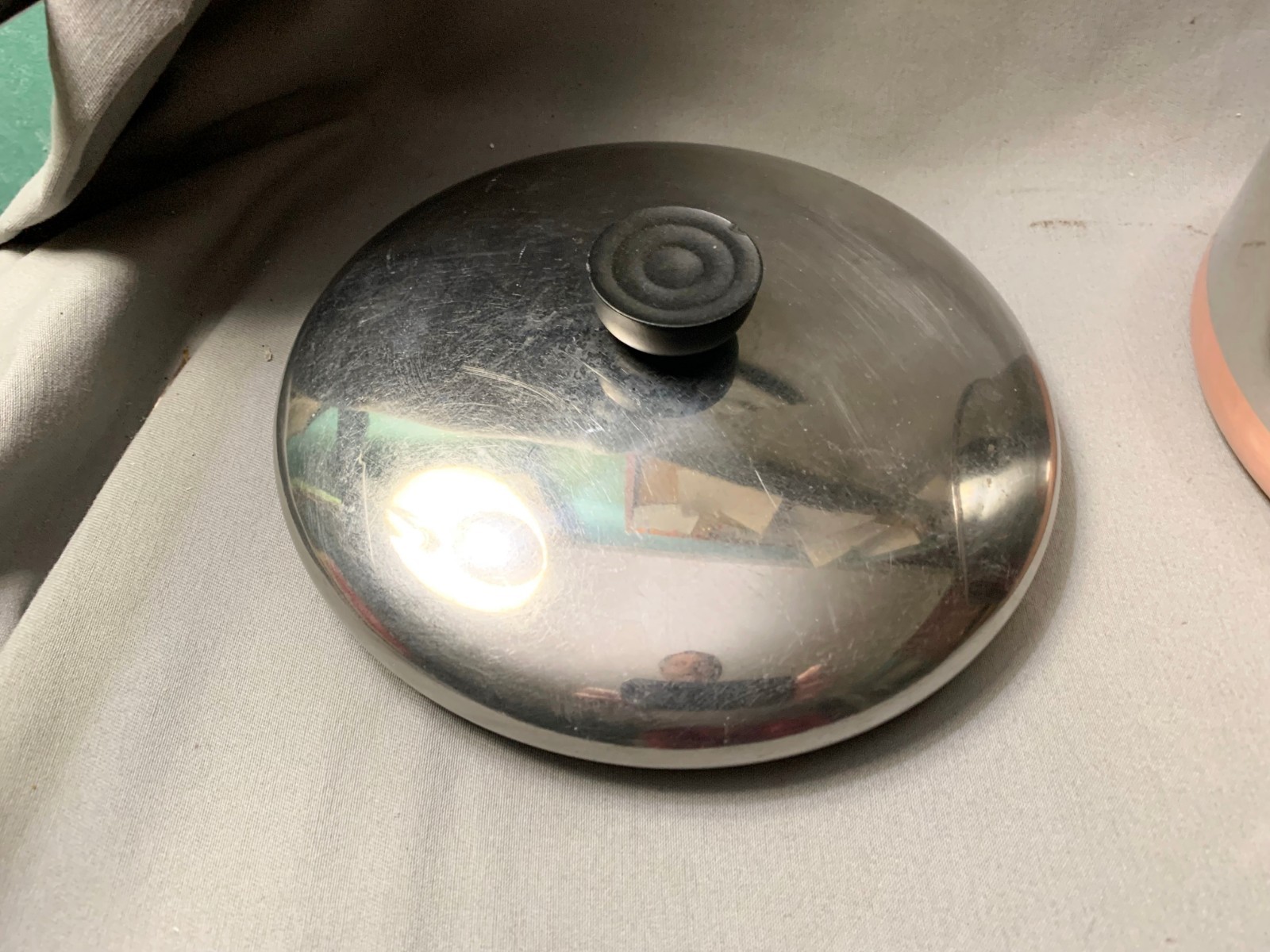 VTG PRE 68 REVERE WARE 4 QT SAUCE POT PAN LONG HANDLE LID COPPER STAINLESS STEEL