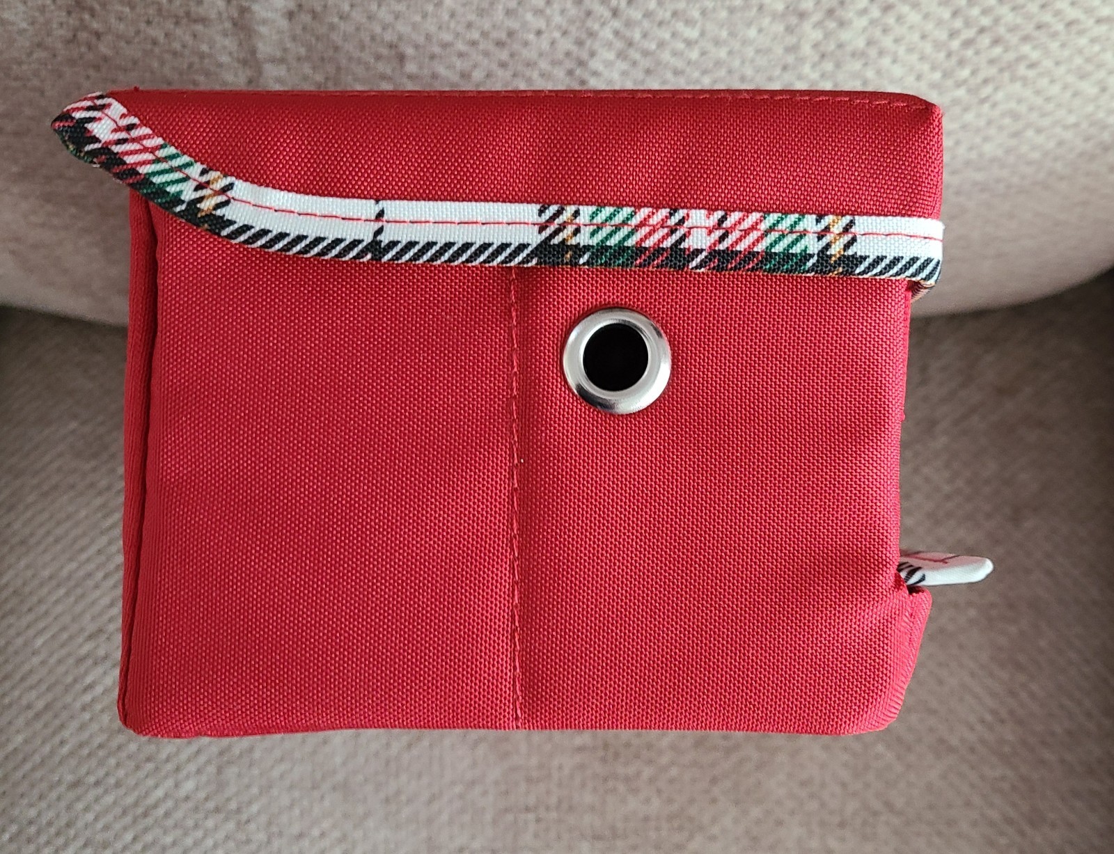 EVERYTHING MARY RED & PLAID STORAGE RIBBON BOX NEW