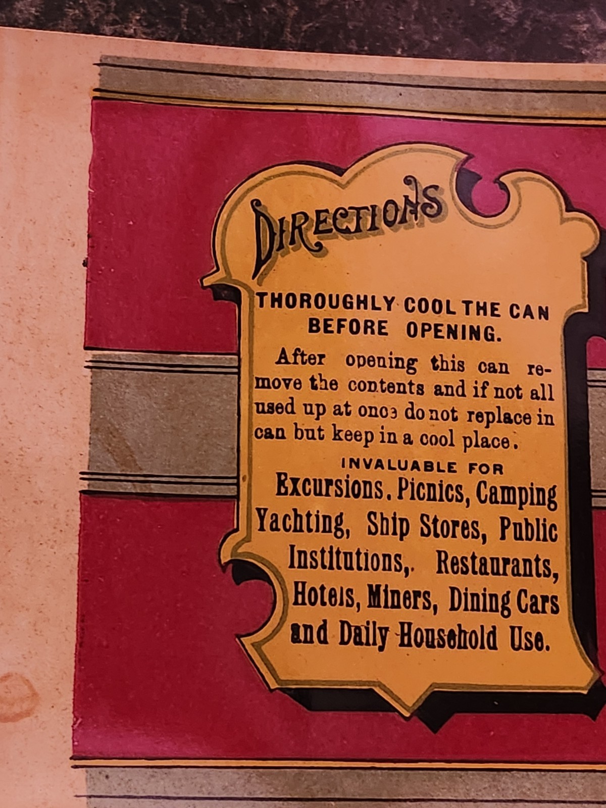 1890's VINTAGE CAN LABEL BOILED MUTTON RANGE CANNING CO. FORT MCKAVETT, TEXAS