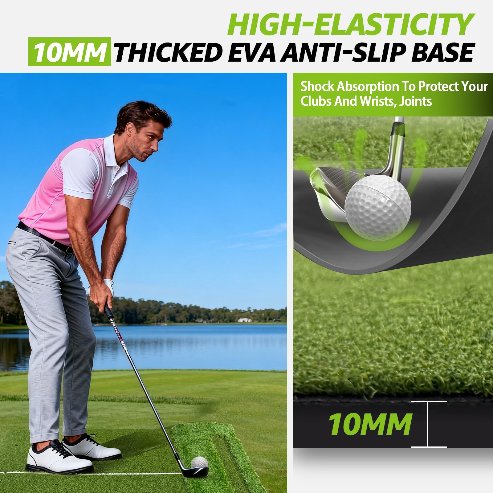 Thickened Golf Mat: 5X4Ft Heavy-Duty Golf Hitting Mats Practice Outdoor