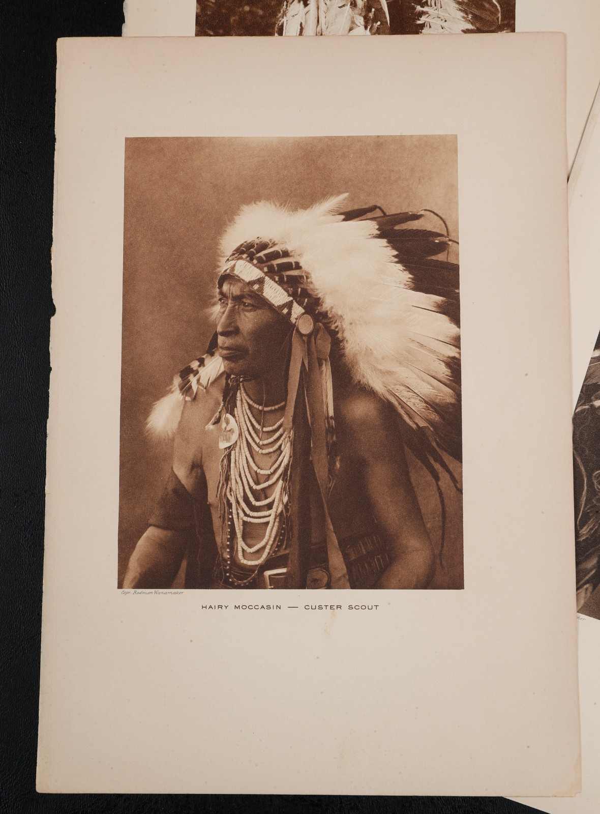 Lot of 4 Vintage Wanamaker Native American Photogravures: Custer Scouts, Crow