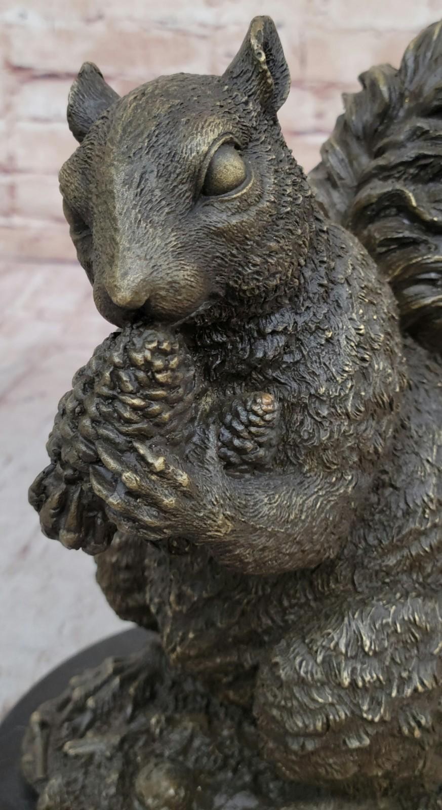 Artistic Bronze Squirrel Sculpture | Handmade Figurine Statue Home Decor Sale