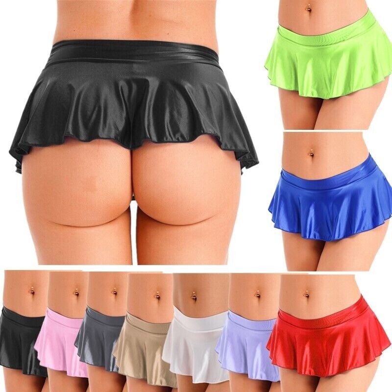 Womens Nightwear Ruffled Miniskirt Skirt Underwear Low Rise Lingerie Pool Sexy