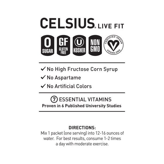 CELSIUS On The Go Energy Drink Mix, Cranberry Lemon (14 Stick Pack)
