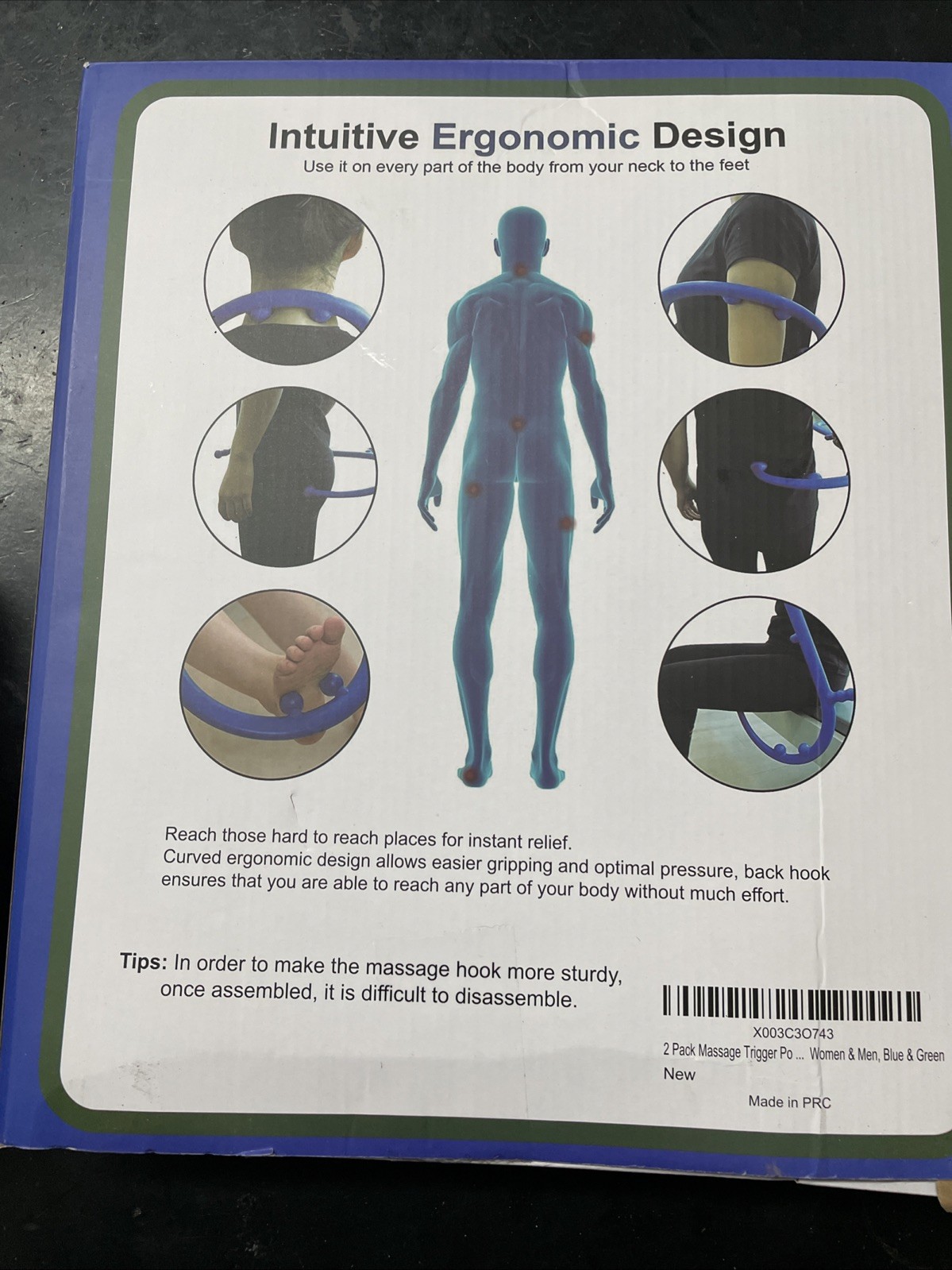 2 Pack Massage Trigger Point Cane, Body Deep Tissue, Handheld Back, Neck, Sho...