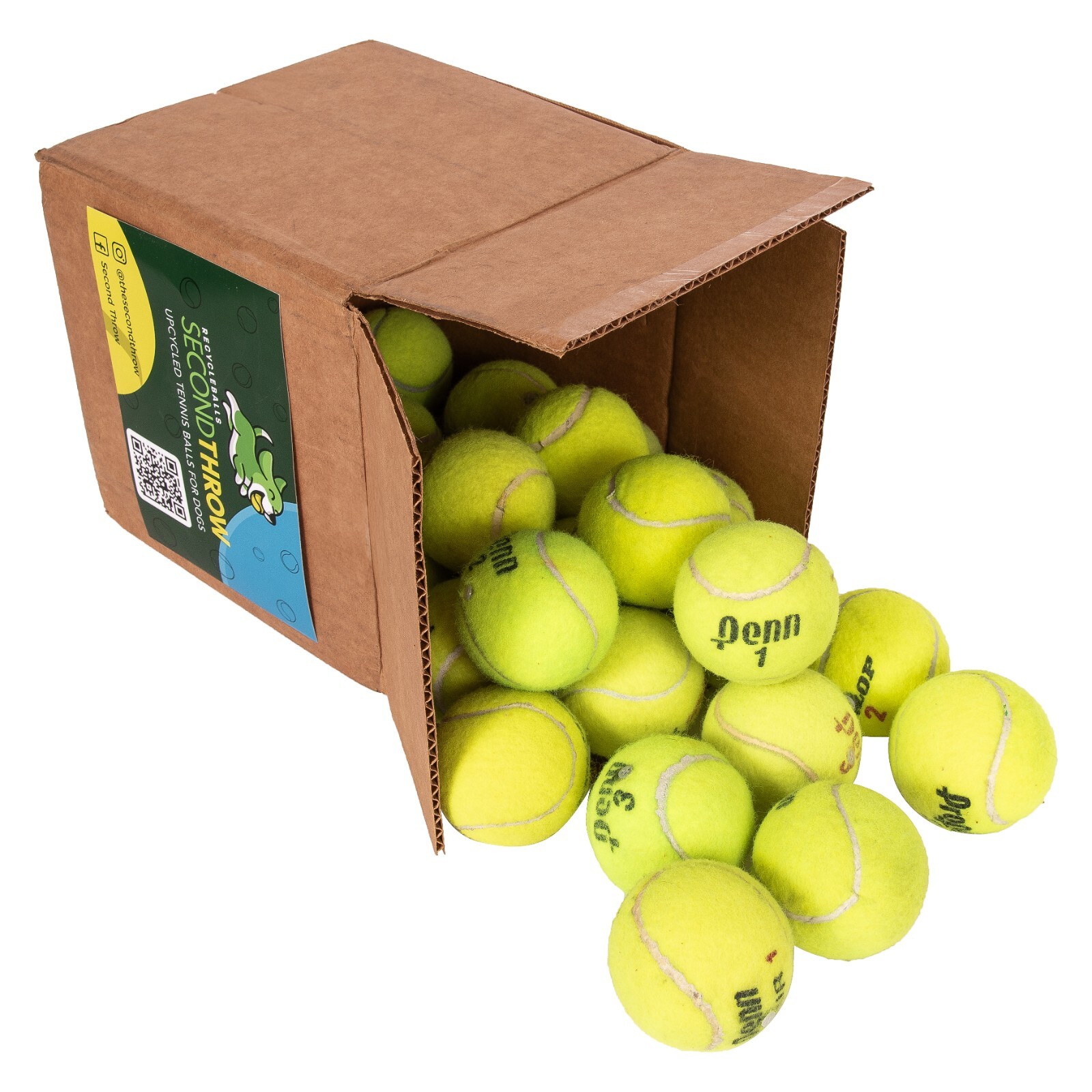 25 Used Tennis Balls - LOW COST DOG BALLS - FREE SHIPPING - SAVE 10%