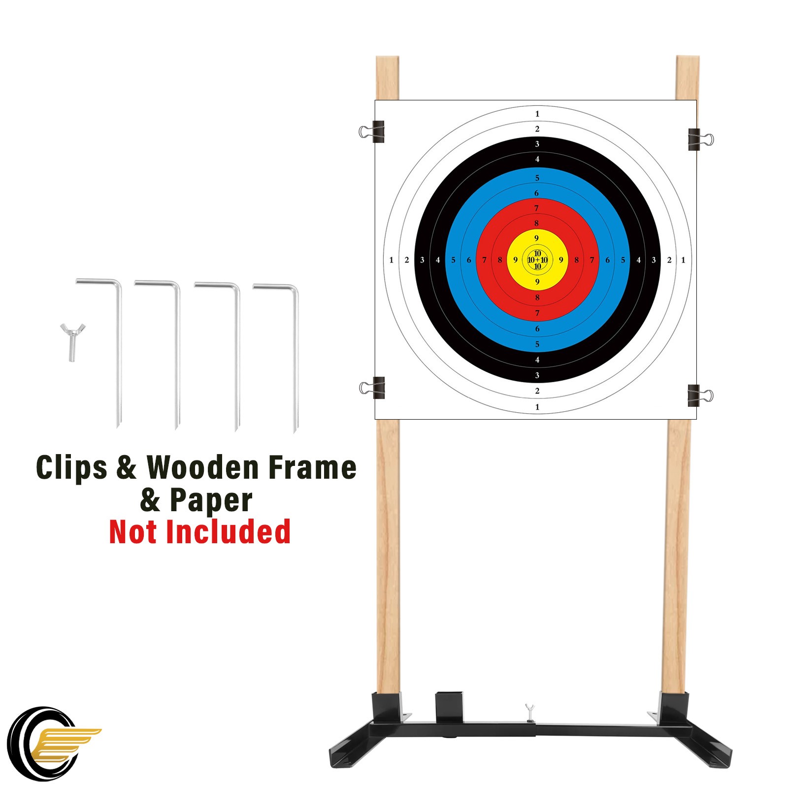 1X Adjustable H-Frame Target Stand Base For Paper And Cardboard Shooting Target