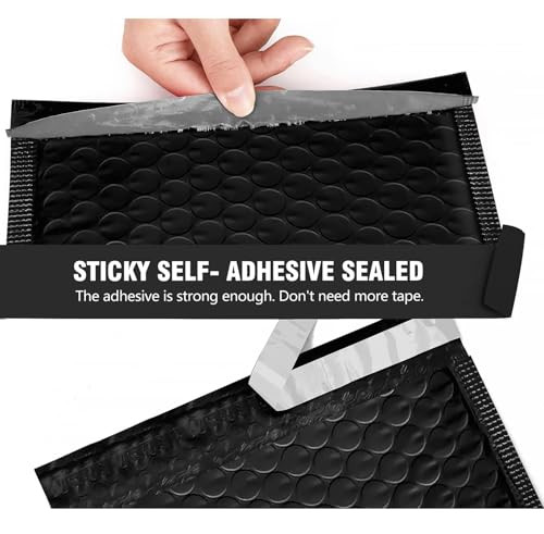 40 Pcs Black Bubble Mailers 4x8" Inches, 40 Pack Thick Padded Envelopes,