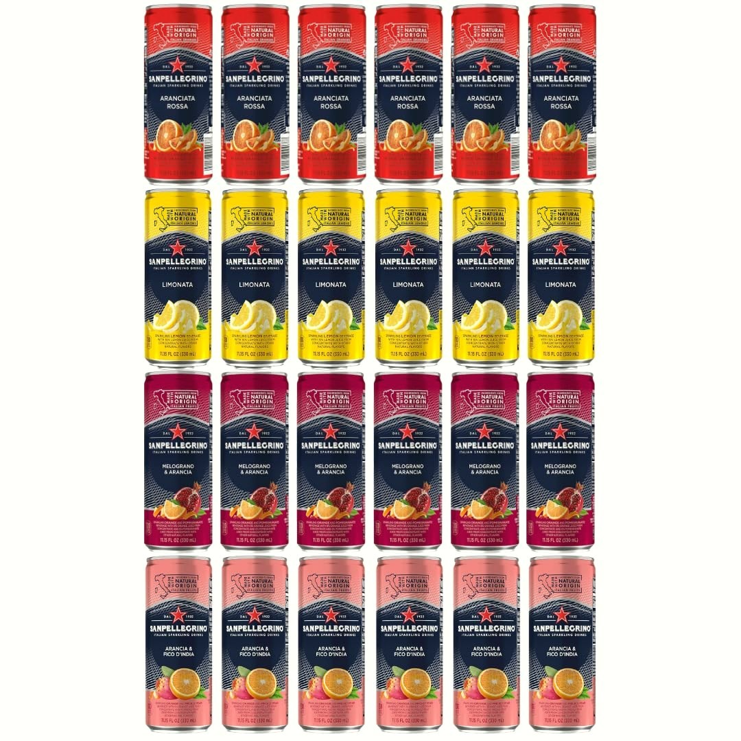 San Pellegrino Sparkling Fruit Drink 24 pack Variety  11.15oz Cans 6 Flavors