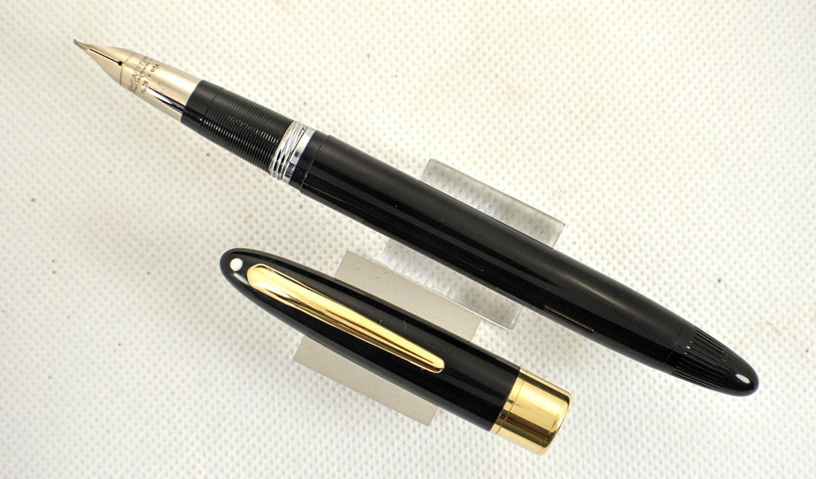 Very Nice Black Snorkel Statesman, Smooth Medium Palladium Nib, RESTORED