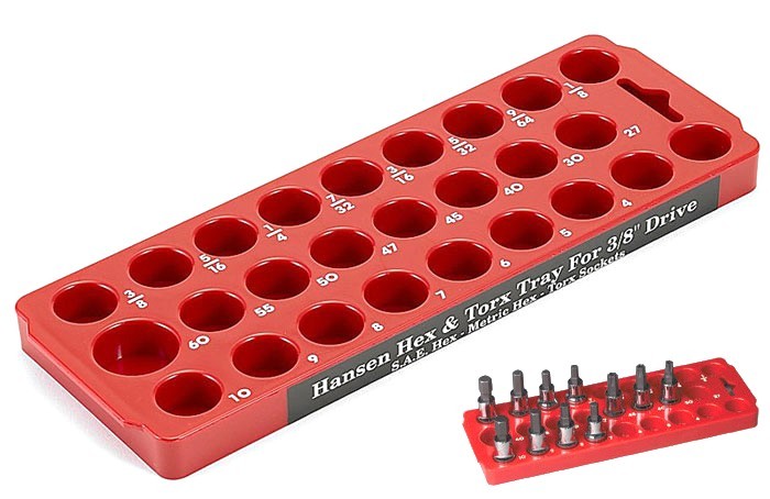 Hansen Global 50000 Hex and Torx Socket Organizer 3/8" Drive