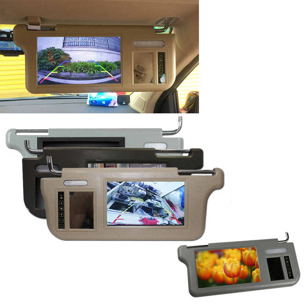 7" Car LCD Rear View Mirror Screen Monitor DVD/VCD/GPS/TV Sun Visor Left/Right