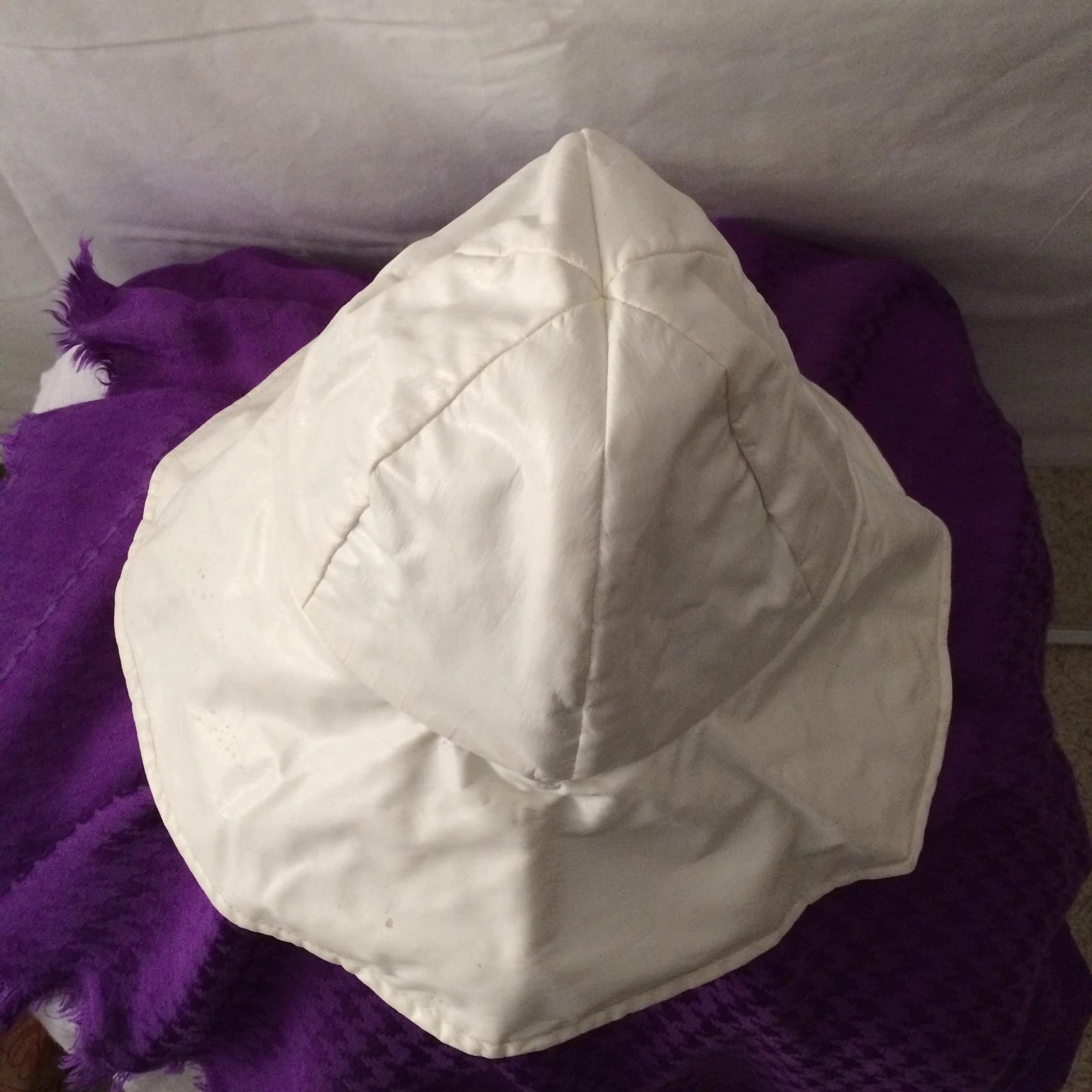 Vintage 1960s White Rain Hat Morton Salt Girl style