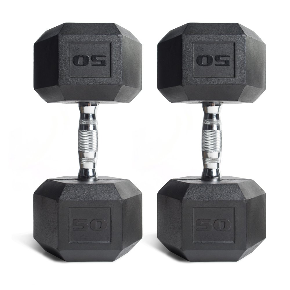 CAP Barbell Rubber-Coated Hex Dumbbells, Set of 2