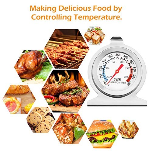2 Pcs Oven Thermometer Stainless Classic Stand Up Food Meat Temperature Gauge5-1