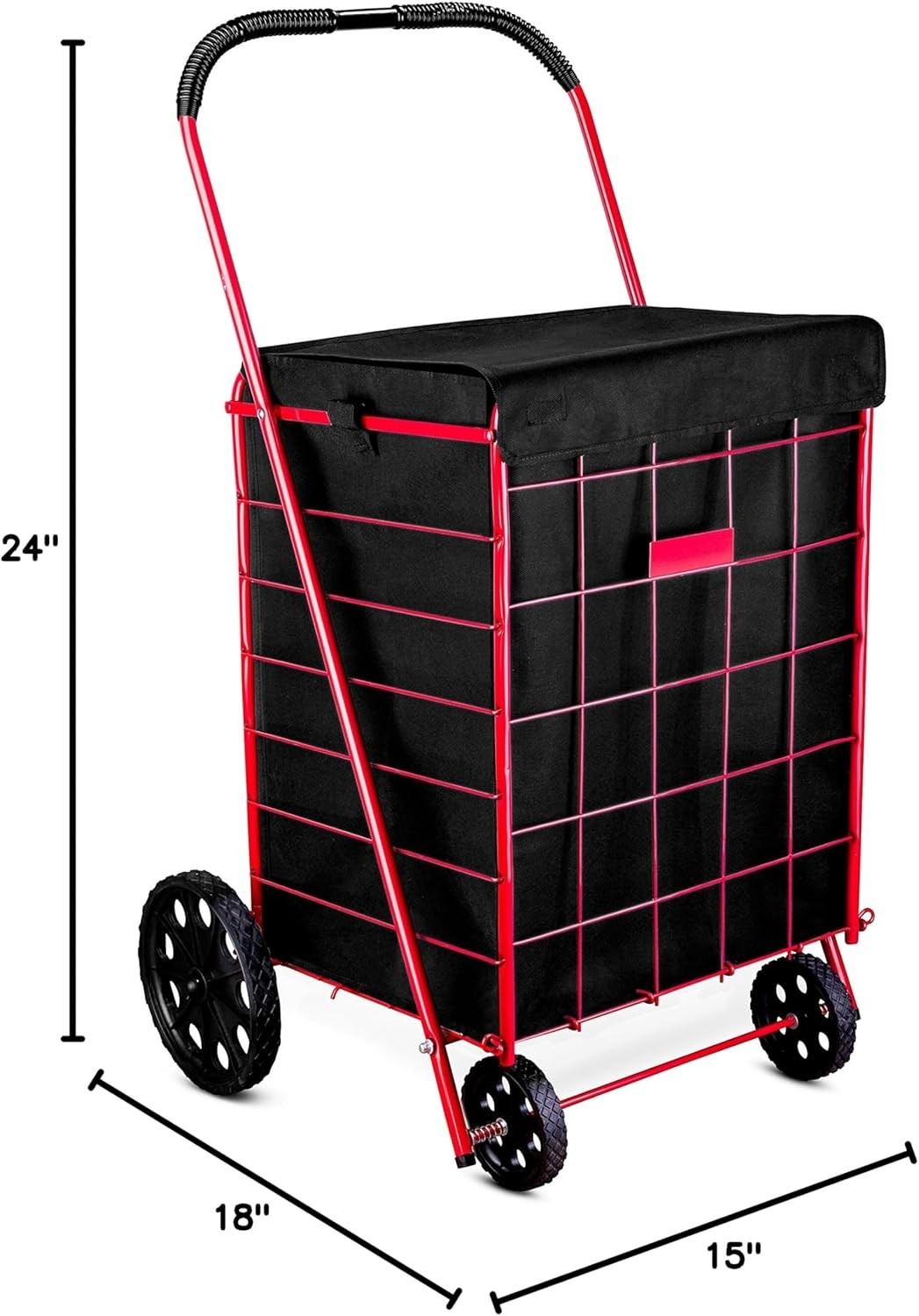 Waterproof Shopping Cart Liner – 18"x15"x24", Black/Blue, Secure Fit & Durable..