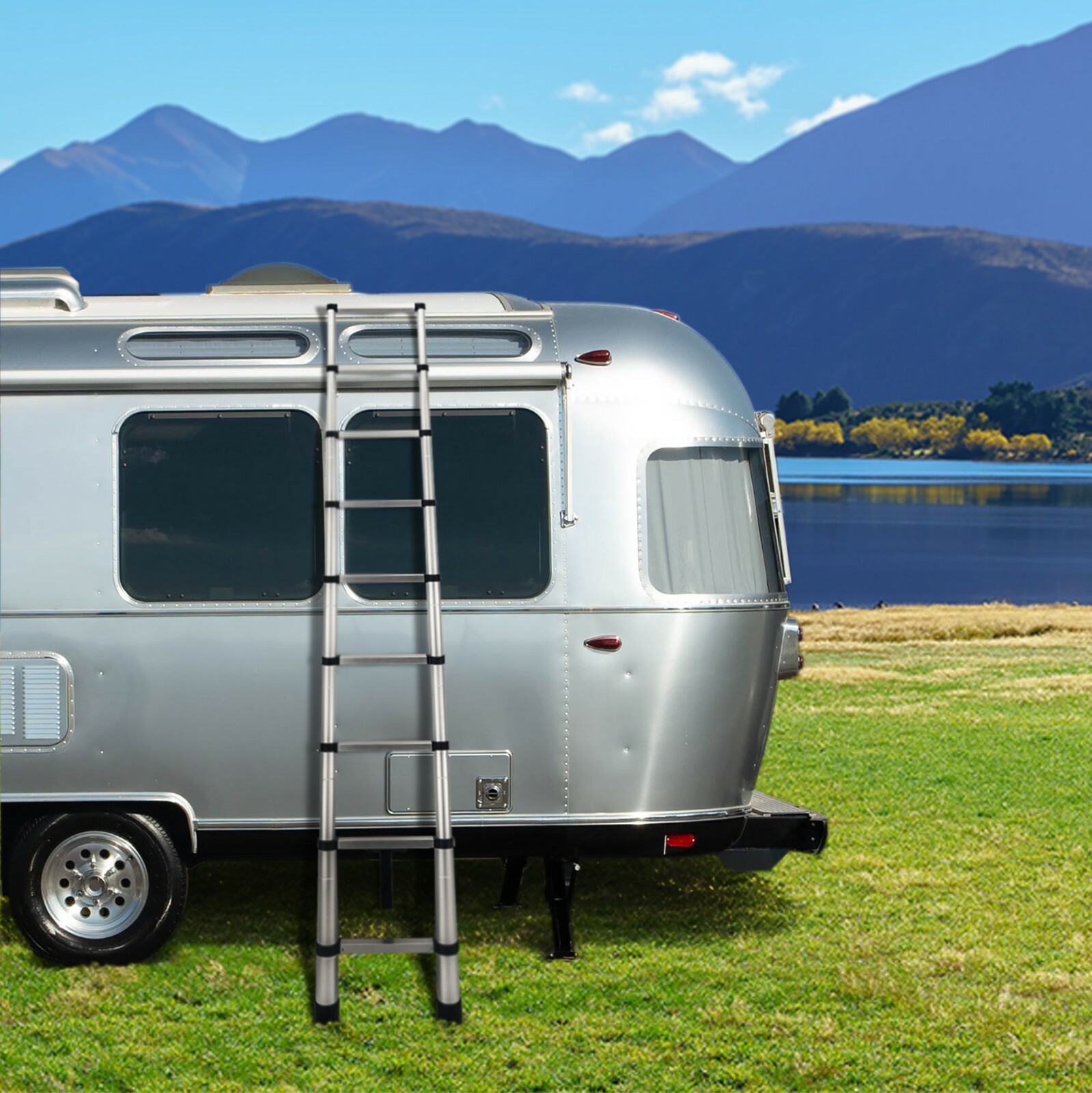 RecPro RV Aluminum Telescoping Ladder | Collapsible Extension Ladder