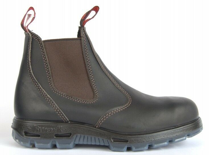 Redback Dark Brown Soft Toe Work Boots UBOK Elastic Sided Bobcat