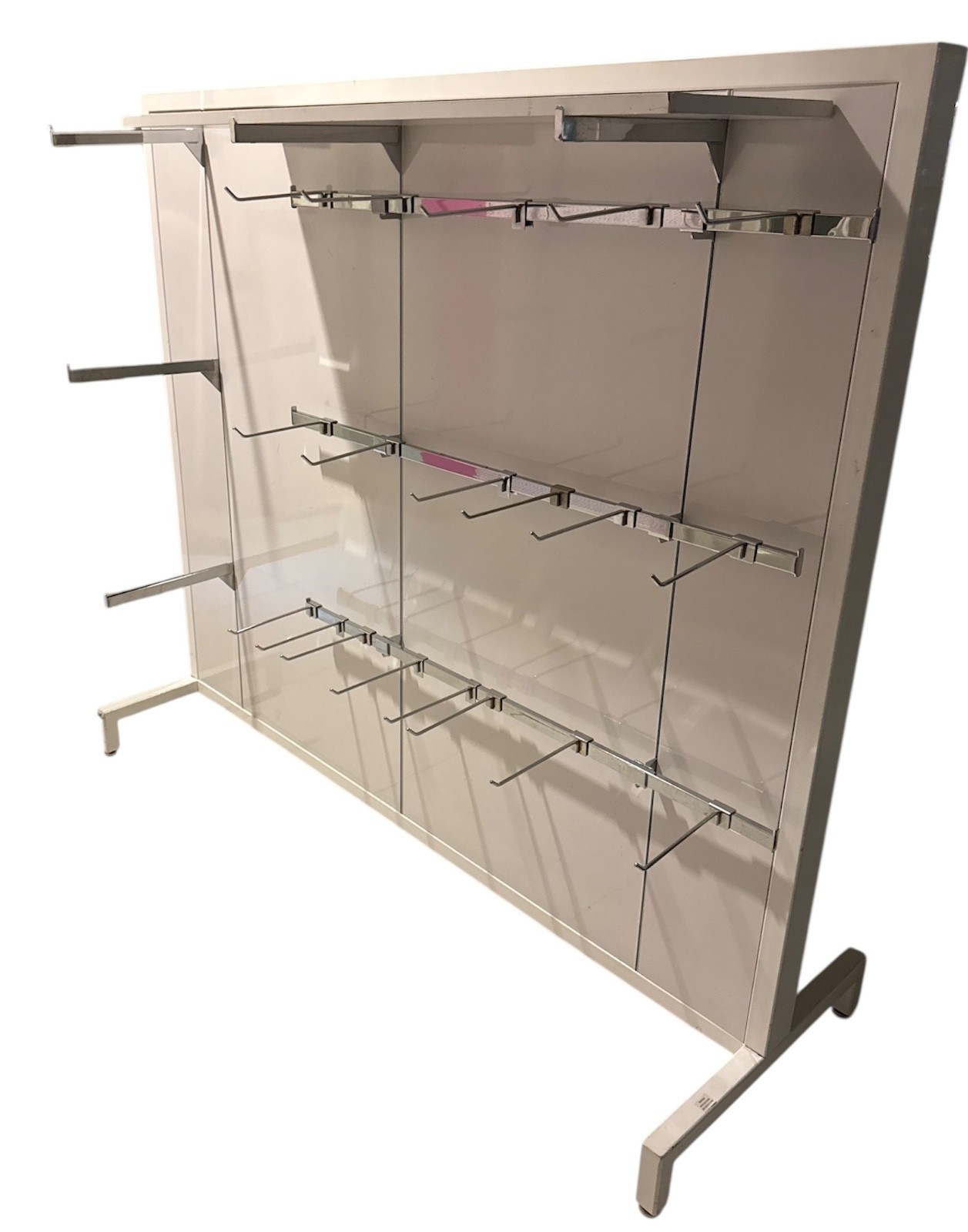 Double-Sided Retail Display Rack with Hooks – Freestanding Store Fixture