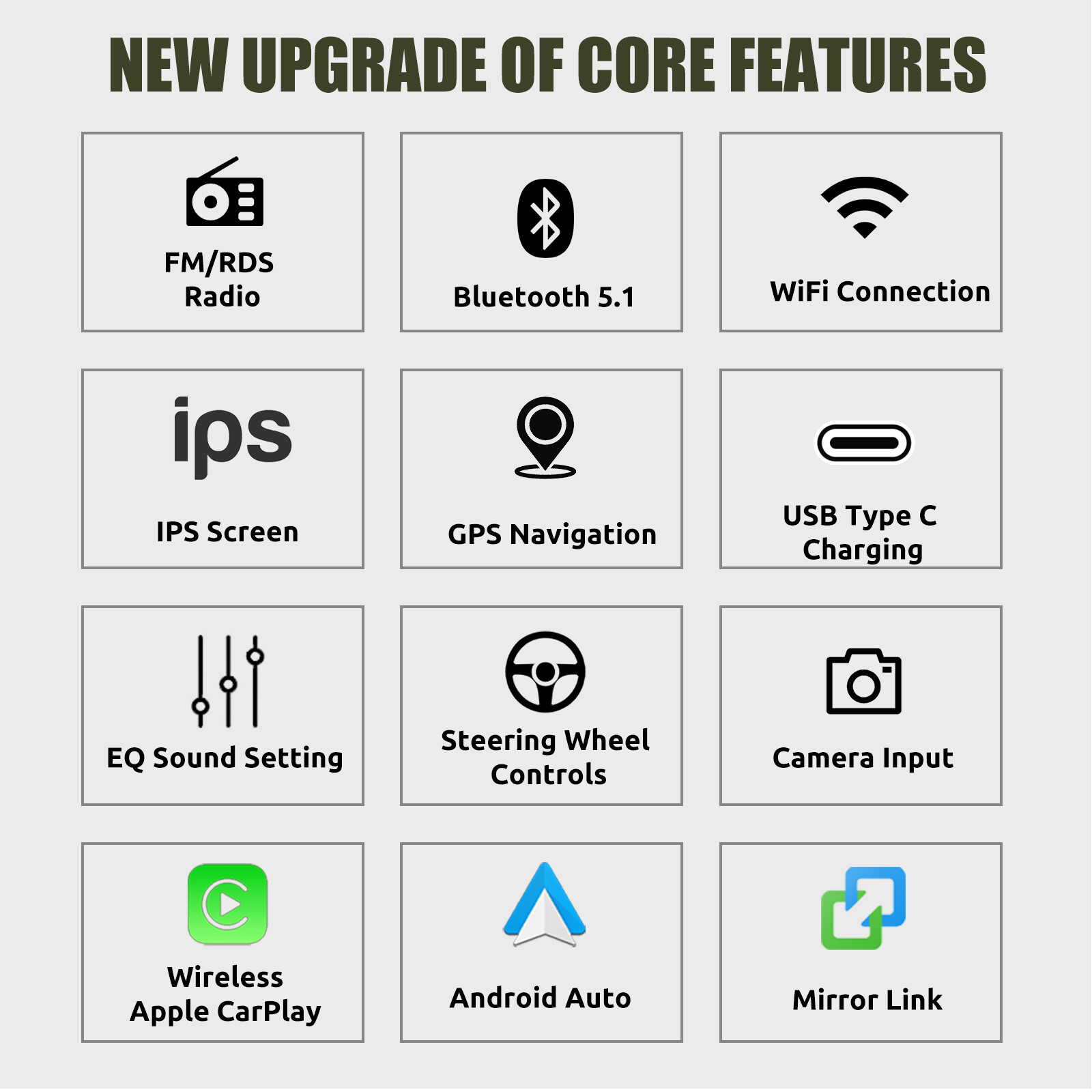 7" Single 1Din Touch Screen Car Stereo Radio For Apple/Android CarPlay Bluetooth