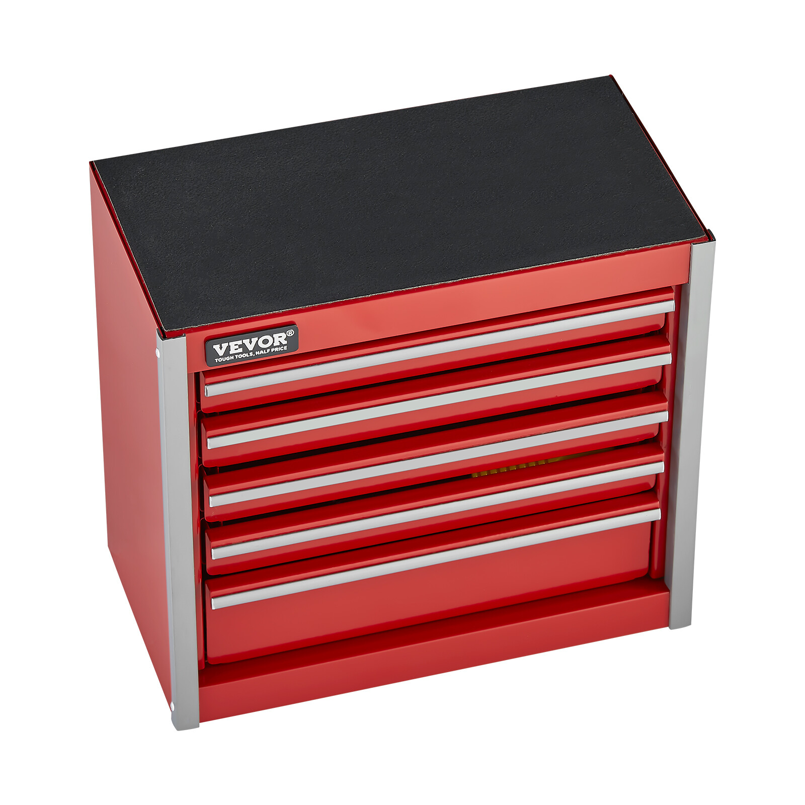 Tool Box 8.6-inch Portable Metal Tool Box with 5 Drawers Tool Organizer Red