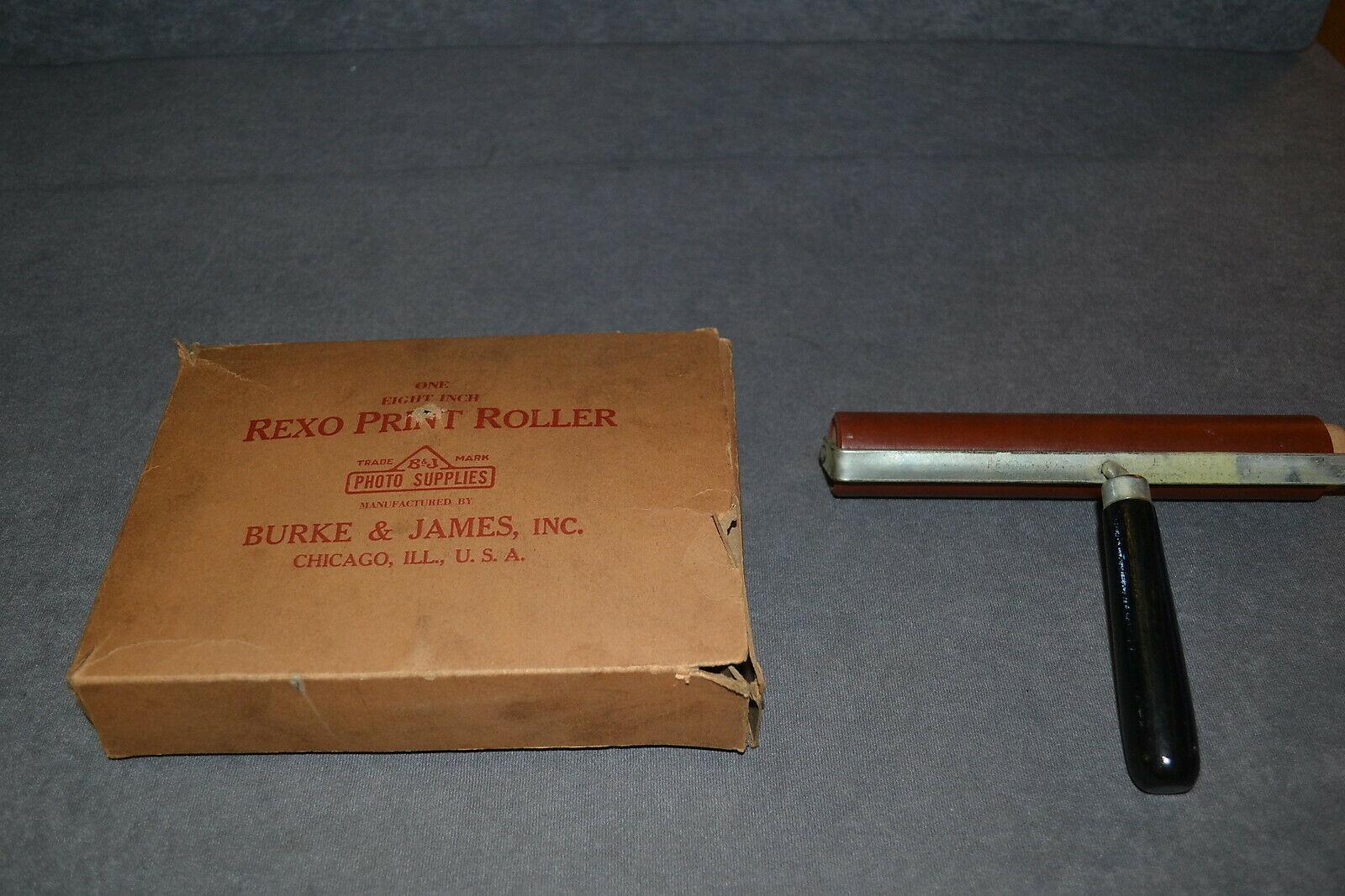 Burke & James 8" Rexo Print Roller Darkroom Photography [w/ Box] VINTAGE!
