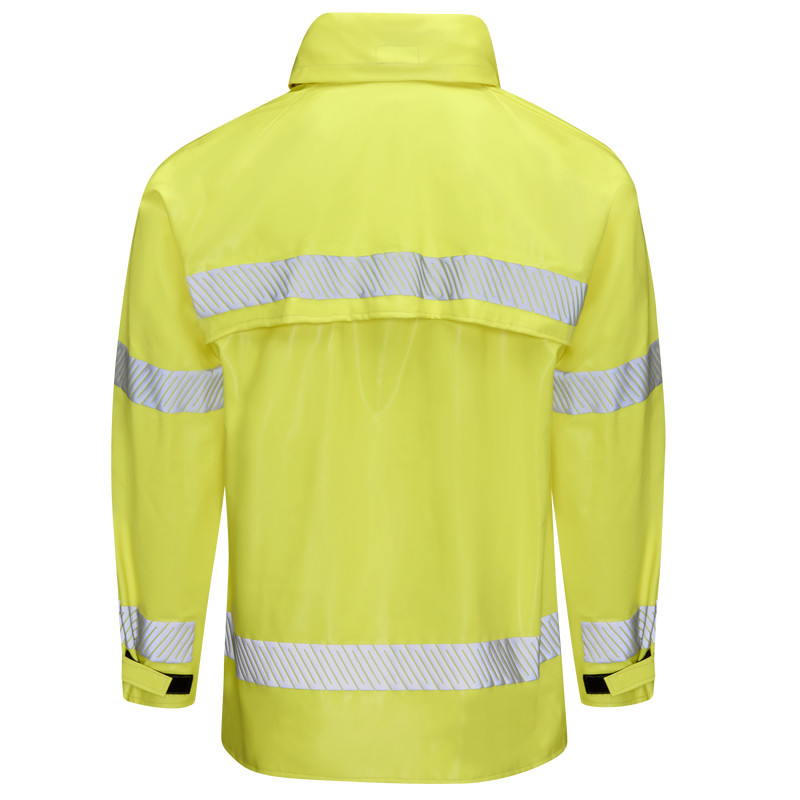 Yellow Bulwark JXN6YE Men's FR Hi-Visibility Flame Resistant Rain Jacket X-Large