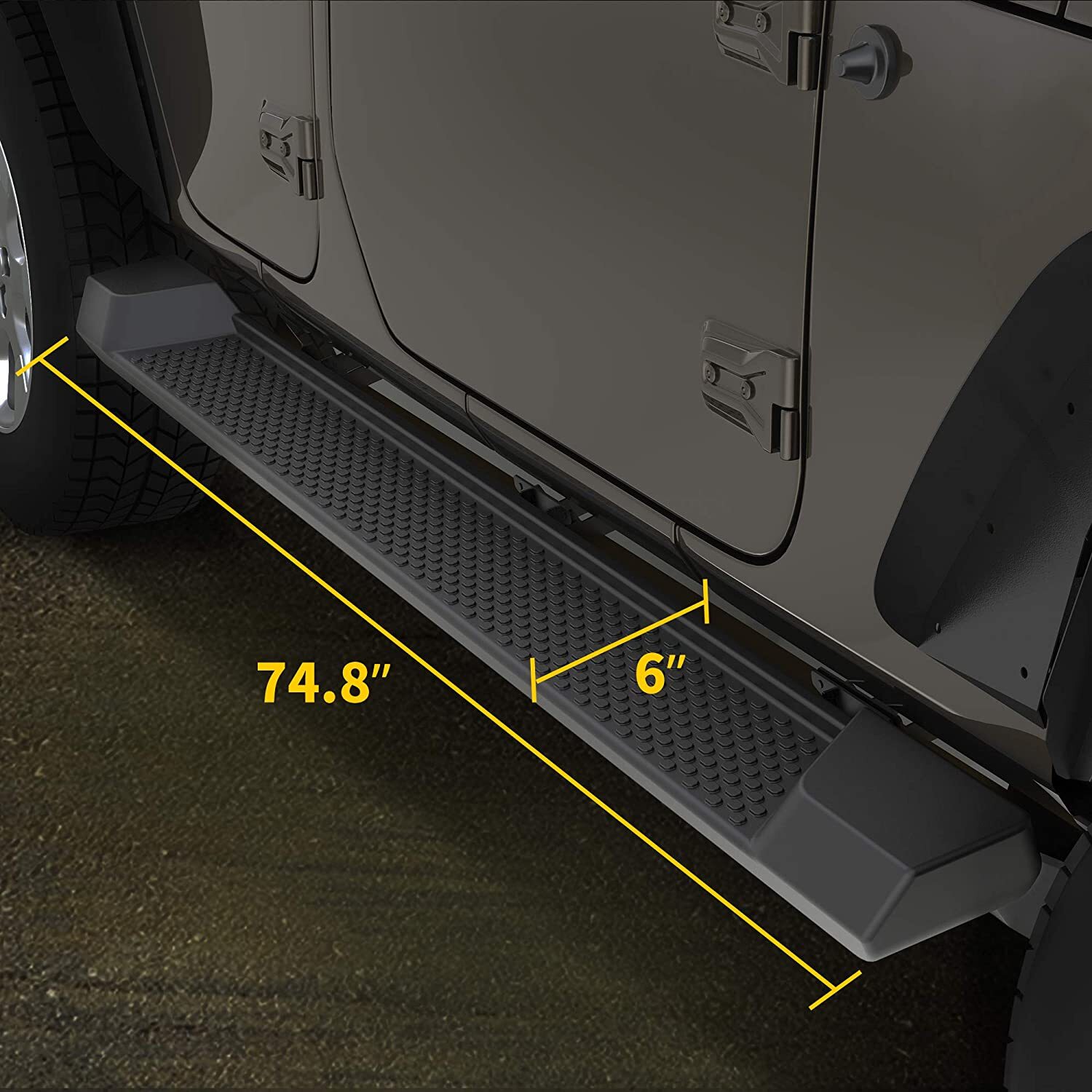 Running Boards for 2018-2024 Jeep Wrangler JL 4 Door 6" ABS Nerf Bars Side Steps