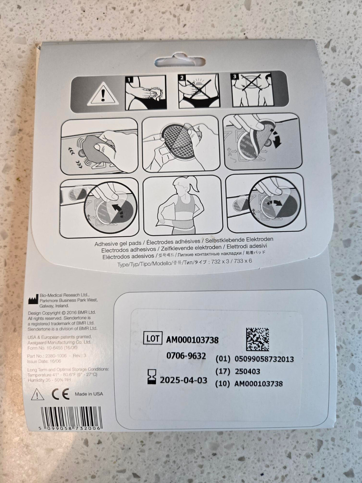 Slendertone Replacement Abdominal Toning Gel Pads Unisex 9 Pads See Date