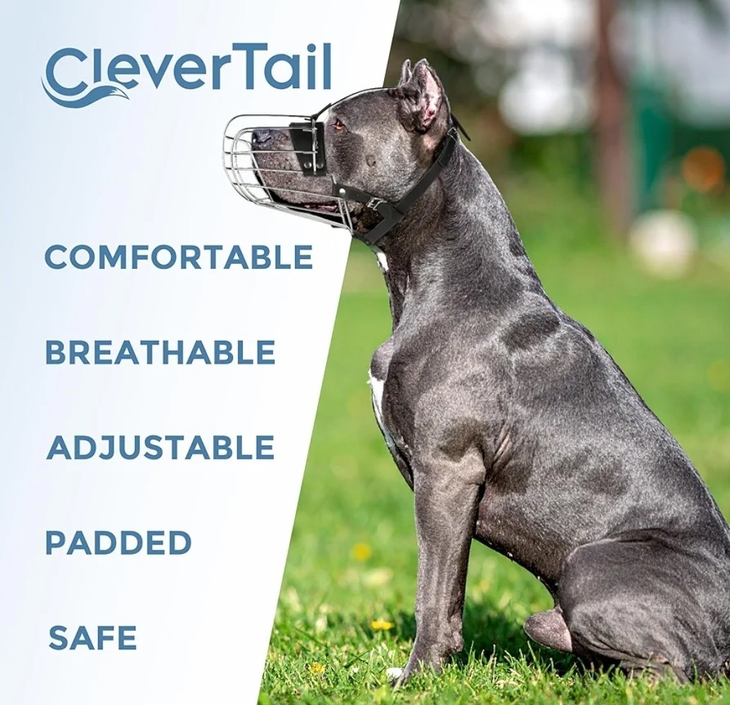 Pitbull Dog Muzzle Breathable Metal Basket for Large Dogs NEW