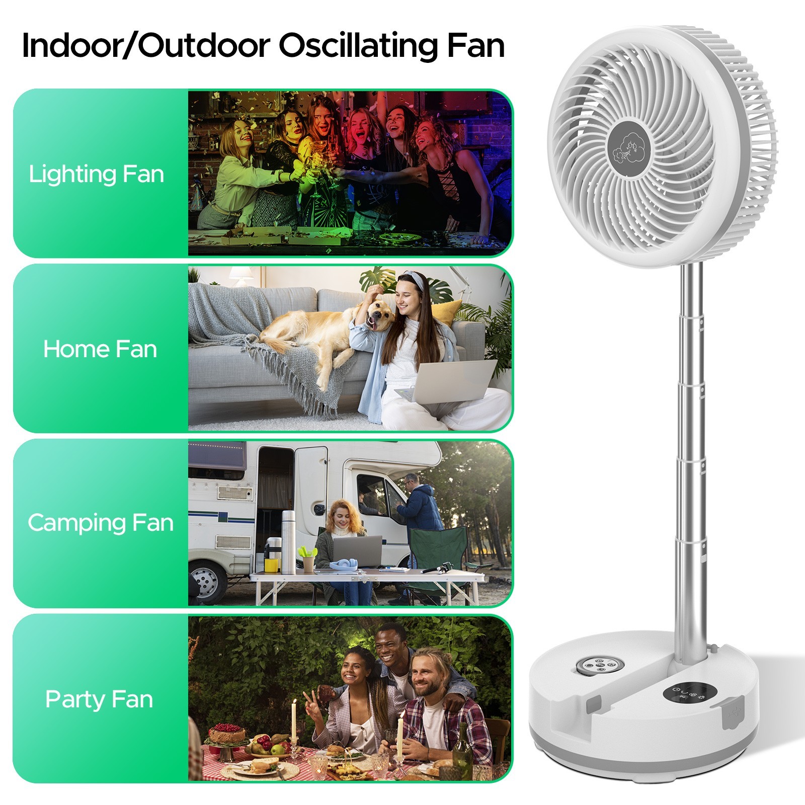 40000mAh Up to 48hrs Battery Portable Camping Fan with Rechargeable Power Bank