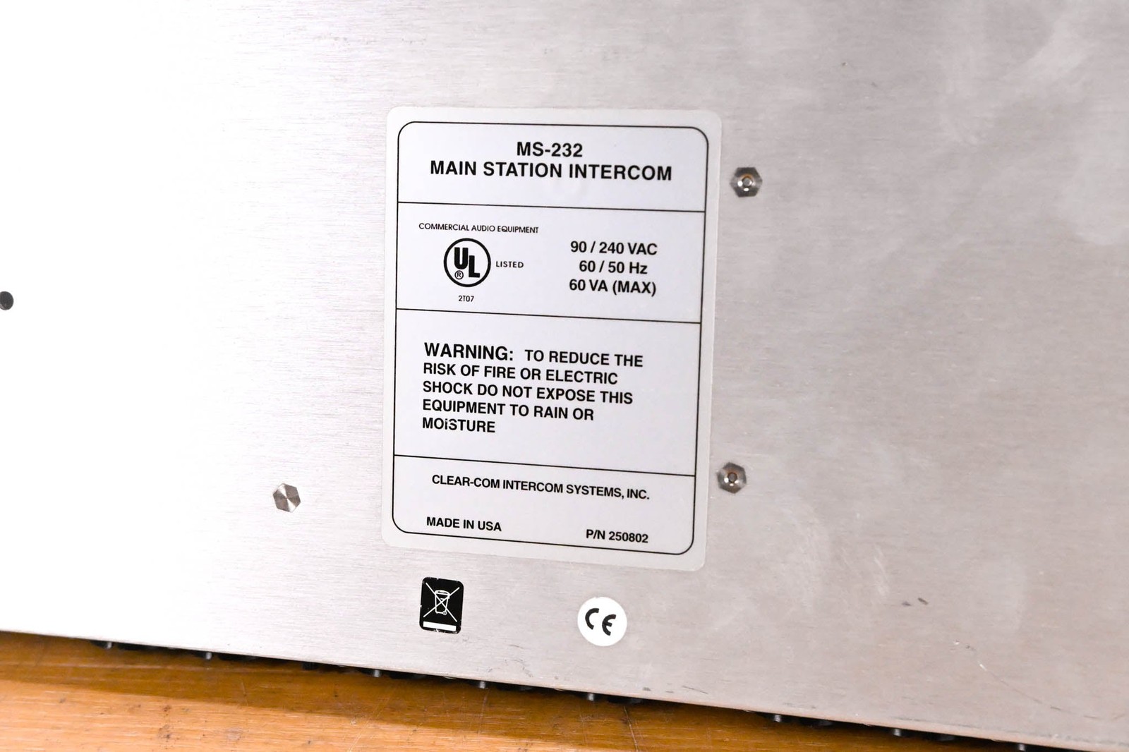 Clear-Com MS-232 1RU Two-Channel Main Station CG01VT1